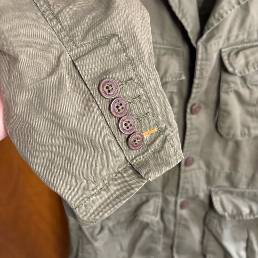 American Eagle Men's Vintage Olive Green Field Jacket Army Military Y2K Chore - Picture 7 of 14